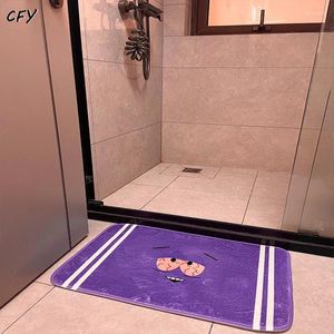 Tapis de bain Dessin animé yeux violets paillasson d'entrée décoration de la maison tapis pour salon salle de bain tapis de sol antidérapant balcon tapis longs