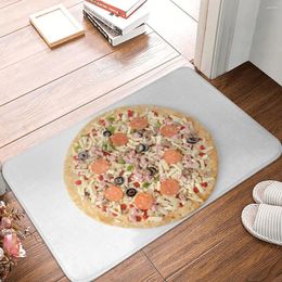 Tapis de bain fromage jambon Pizza tapis nourriture imperméable toilette pour douche décor à la maison anti-dérapant pied imprimé tapis de salle de bain