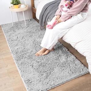 Alfombras de baño Chenille Mat antideslizante gris agua absorber alfombra de baño para sala de estar dormitorio alfombras cocina piso tapete de banheiro