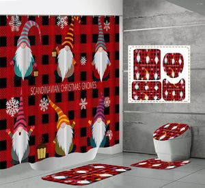 Mattes de bain Mattes de Noël Rideaux de salle de bain et tapis de toilette Ensemble GNOME GNOME ANTI-SKID TAUVEUR ANNÉE ANNÉE ANNÉE ANNÉE DÉCOR