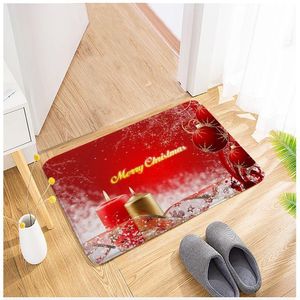 Bath Mats Christmas Series Flanel Floor Landat Anti-Slip Tapijt Badkamer Tapijten en Mat Set Home Decoracion