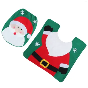 Badmatten Kerst Toilet Cover Leuke Dekselbeschermer Decoratieve Ornament Vloermat Voor Kerst Pad Polyester Kussen