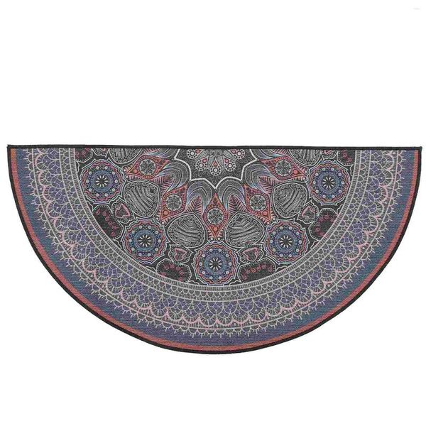 Bath Mats Circle Boho Rug Rug semi-circulaire Détrormat Ground Anti-Slip Entrée Mandala Style Polyester Bohemian