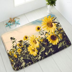 Chattes de bain Couleurs Fleurs de salle de bain non glissée tapis de bain floral feuilles vertes florales plantes de printemps chambre à coucher de cuisine