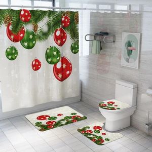 Mattes de bain Ballon coloré rideau de douche étanche de salle de bain set de la salle de bain décoration de Noël décoration de carpet tapis de toilette pad u d