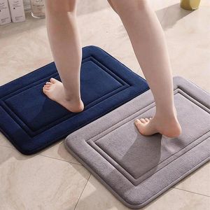 Tapis de bain en corail, Super doux et absorbant, antidérapant, pour pied de douche, porte de sol, fournitures durables et épaisses