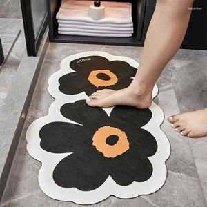 Mattes de bain Migne Mat Mat Super absorbant Diatomite Rubber Salle de bain Chauffage de salle de bain Planchers de toilette Home Door d'entrée WC Foot Anti-Slip Tapis