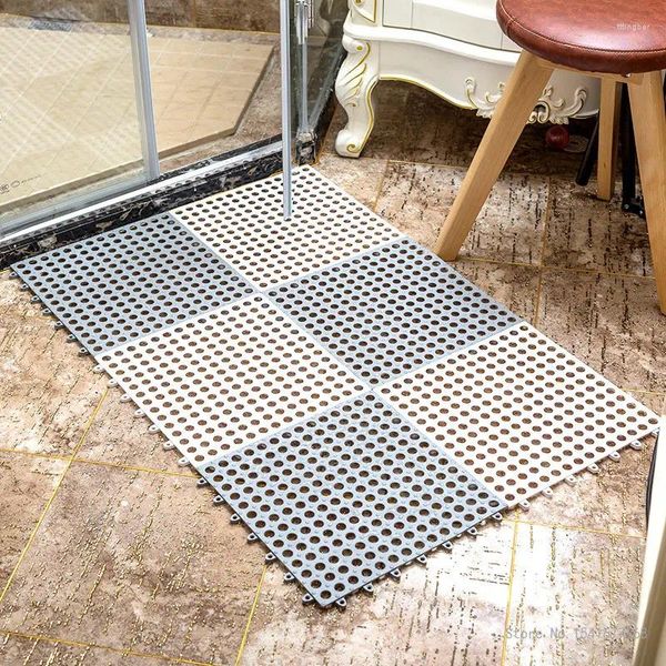 Tapis de bain en PVC, respectueux de l'environnement, inodore, Massage, salle de bain, antidérapant, maison, imperméable, bricolage, sol à épissure gratuit