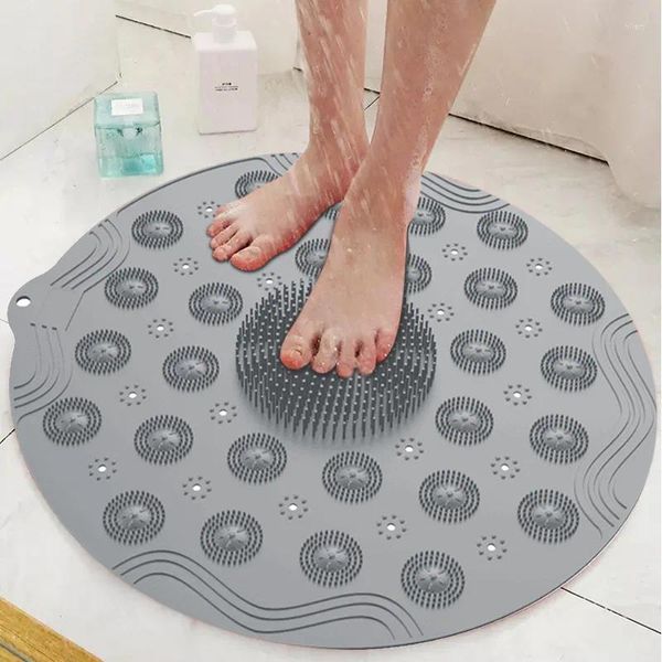 Chattes de bain Europe Round Silicon Bathroom Floor Absorption Absorption d'eau Maison de toilette Home Douche de massage sans glissement