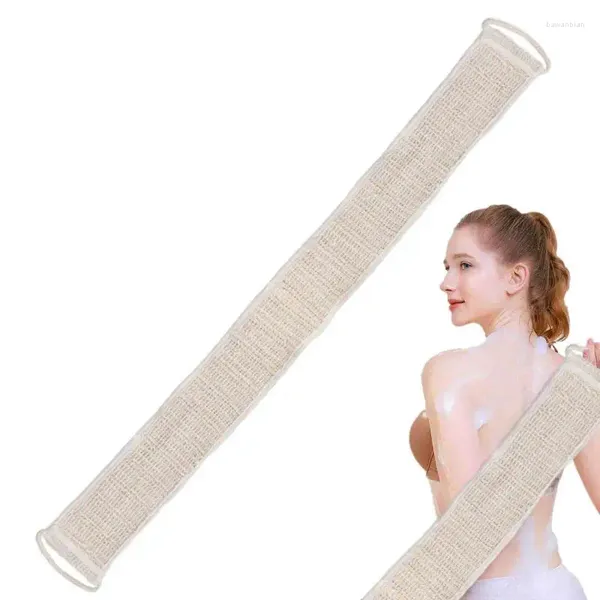 Esteras de baño exfoliantes de toalla de toalla de toalla de lavado de tela de lavado con correa de masaje de la correa del depurador con la manija para
