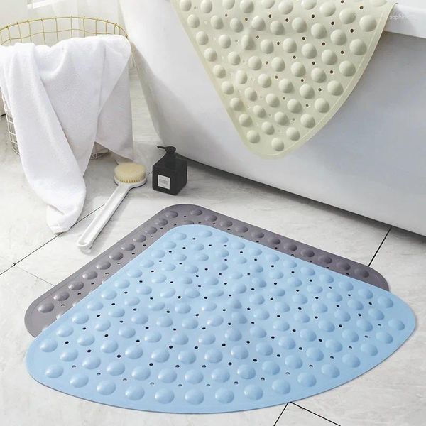 Esteras de baño en forma de ventilador sector anti-slip sin olor triángulo de ducha triángulo de pie de pie bañera bañera de tazas de succión