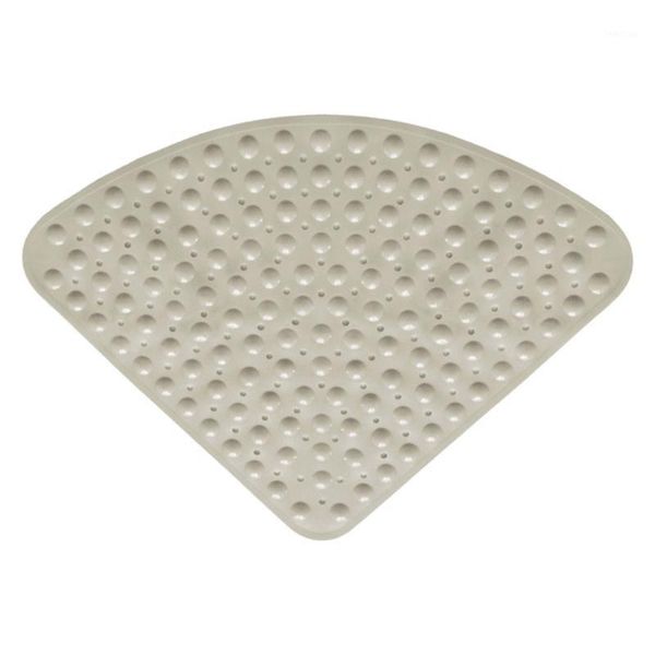 Tapis de bain Tapis de douche d'angle antidérapant en forme d'éventail Tapis de secteur en plastique Tapis de sol de salle de bain Tapis de pied avec drain à ventouse 35ED