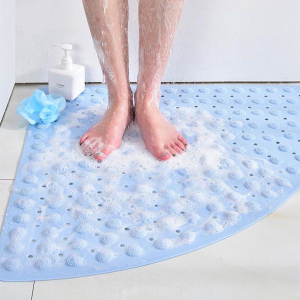 Tappetini da bagno Tappetino da massaggio morbido in PVC antiscivolo impermeabile a forma di ventaglio per doccia a ventosa da pavimento del bagno domestico