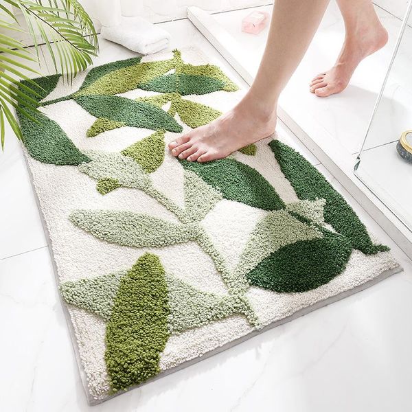 Tapis de bain tapis absorbant rapide tapis anti-dérapant lavable en Machine doux en peluche tapis pour la maison chambre salon