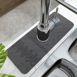 Tapis de bain Tapis absorbant pour robinet de salle de bain, évier à séchage rapide, comptoirs de cuisine, imperméable et résistant à la moisissure