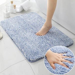 Tapis de bain Flux de tapis à poils hauts Absorbant Tapis de sol non glisser le tapis de pavé à pied de salle de bain Tapis pour la salle de douche Entrée