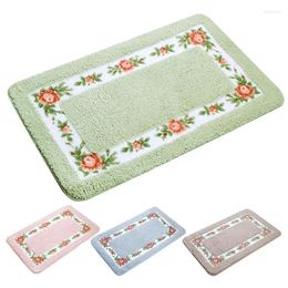 Mattes de bain tapis de salle de bain floral créatif rustique romantique de porte non glissante douce multipupose les accessoires de douche super absorbants