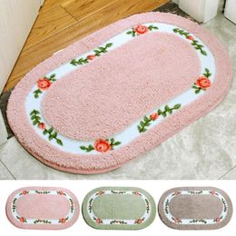 Tapis de bain tapis de fleurs décoratif salle de bain anti-dérapant doux séchage rapide absorbant l'eau chambre tapis de sol printemps cuisine tapis pour