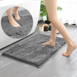 Tapis de bain moelleux lavable en Chenille absorbant, tapis de sol pour salle de bain, toilettes, cuisine, chambre à coucher, 60cm X 40cm X1i4