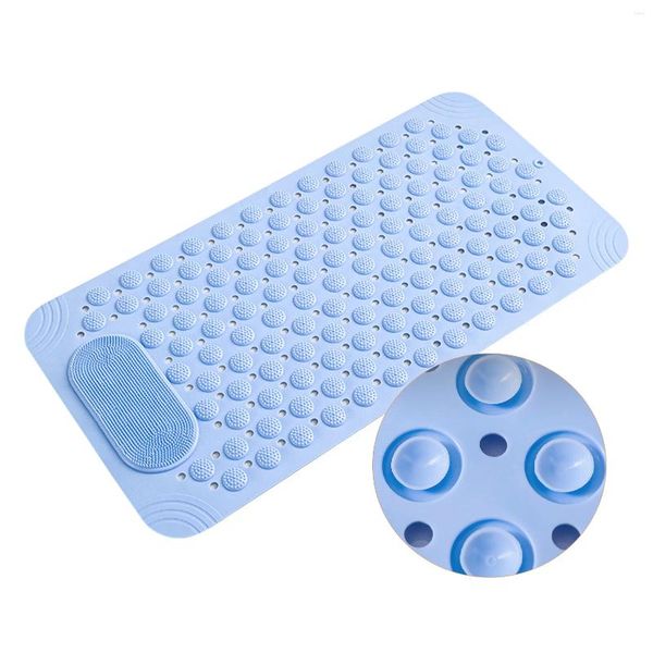 Tapis de bain Zone de massage des pieds Accessoires de salle de bain Trous de drainage Sols anti-moisissure avec ventouses TPE Tapis de douche lavable au toucher doux