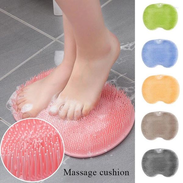 Mattes de bain Foot Scurbber non glissade Corps de tapis exfoliant le back de dos paresseux en silicone peau propre brosse brosse gommage salle de bain