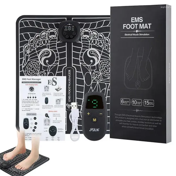 Masta de alivio del estimulador del pie Mats Bath Padera del dispositivo de alivio con 6 modos y 9 niveles de intensidad Control remoto plegable