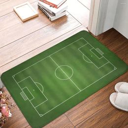 Alfombras de baño Campo de fútbol Mat Antideslizante Deporte Verde Inodoro Secado rápido para ducha Decoración para el hogar Pie Baño impermeable