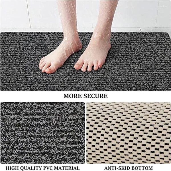 Tapis de bain pour douche avec tapis de baignoire antidérapant, tapis de bain rapide, luffa, séchage, Drain, salle de bain