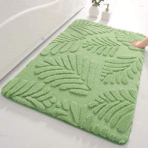 Chaps de bain Couleur verte fraîche chez la maison Carpets de salle de bain Planchers de toilette Tapis anti-aslip