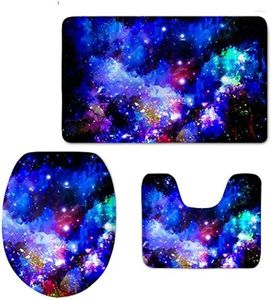 Bath Mats Galaxy Starry Design Non Slip wasbare mat set badkamer Contour Trug toilet deksel deksel (3 -delige)