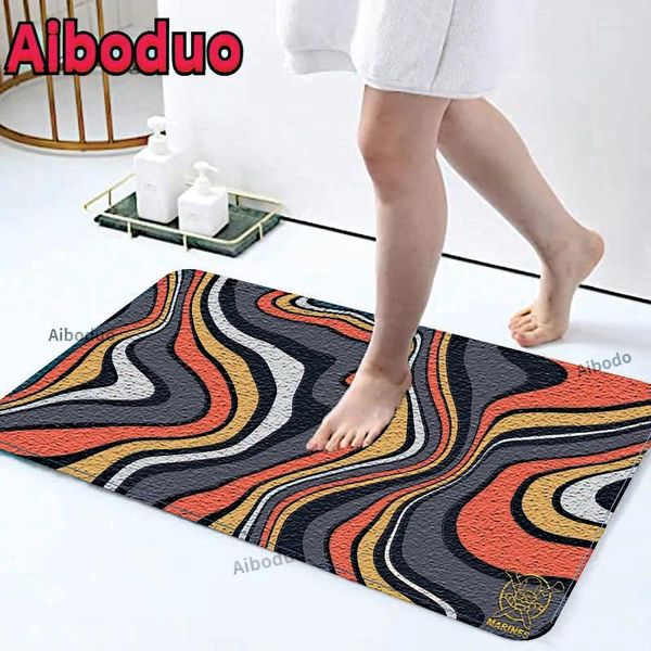 Alfombras de baños alfombras de patrón geométrico para sala de estar decoración moderna para el hogar alfombra antideslizador dormitorio baño lavable baño estampado baño