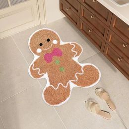 Baignoire Mats de bain Gingerbread Kitchen Special Special Christmas Man Carpet Floor Mat Imitation Cashmere Decorative