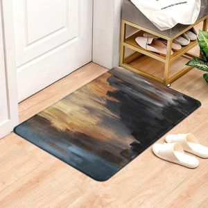 Tapis de bain or noir peinture à l'huile tapis anti-dérapant porte paillassons cuisine extérieure salon tapis de sol tapis de protection