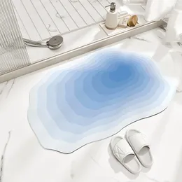 Mattes de bain Gradient Color Tech Velvet Anti-Slip Mat Super Water Absorbant Chapigneau de pièce épaisse facile à nettoyer