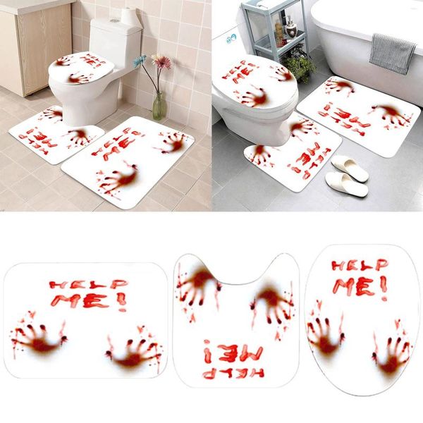 Esteras de baño toallas colgantes de toalla de papel alfombra de baños de 3 halloween festives antideslizos de lujo súper absorbente