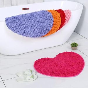 Baignoire des tapis de salle de bain en forme de coeur baignoire baignoire absorbant Carpets de mariage non glipage tapis de tapis de toilette 40x50cm