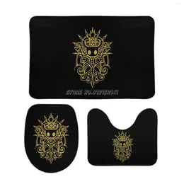 Badmatten -Hollow Knight Merchandise 3pcs Badkamer Set Koraal Velvet Toilet Tapijt Cover Anti slip tapijt voor Home D