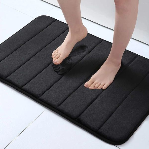 Alfombras de baño Inicio Súper absorbente Mat Alfombra de espuma de memoria Alfombra de baño antideslizante Inodoro Bañera Decoración del piso lateral Alfombras Cuarto de ducha Footpad