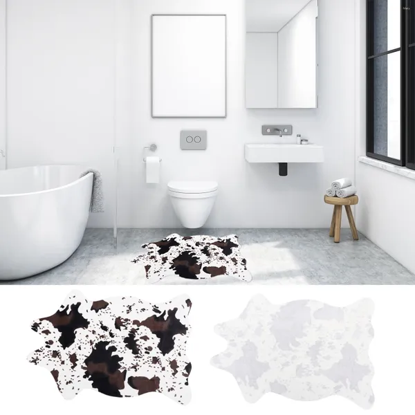 Tapis de bain Imitation peau de vache, décoration, forme artificielle, en Polyester, pour la maison, pour enfant