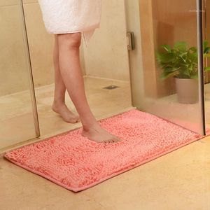 Tapis de bain tapis de porte d'intérieur coussin de pied en Chenille salle de bain tapis antidérapants toilettes tapis antidérapants pour couloir de cuisine1