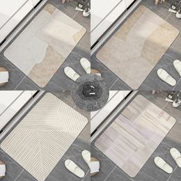 Tapis de bain Ins tapis de bain super absorbant tapis de salle de bain antidérapant boue de diatomée séchage rapide géométrie tapis de salle de bain tapis de sol de porte d'entrée 231024
