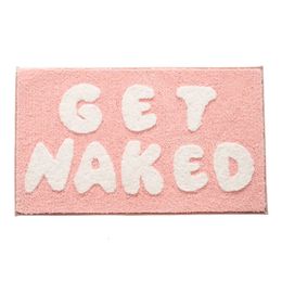 Badmatten Inyahome 50x80cm Get Naked Roze Vloermatten Antislip Snelle wateropname voor Slaapkamer Bathroon Deurmat Woonkamer 231019