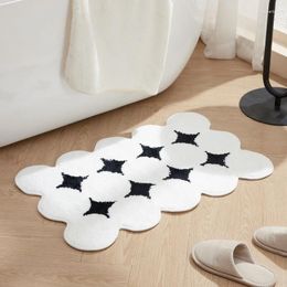 Mattes de bain Inyahome noirs et blancs de salle de bain tapis de salle de bain Cuisine de cuisine Mat de sol Absorbant non glissant moderne tapis badezimmer teppich