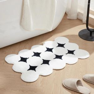 Badmatten inyahome zwart-witte stippen badkamer tapijt keuken vloermat water absorberend niet-slip modern tapijt badezimmer teppich