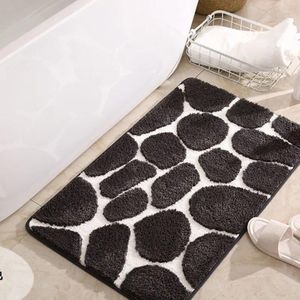 Badmatten Inyahome Cobblestone MicroFiber Mat Tapijten zacht absorberend tapijt Niet-slip douchemachine wasbare kiezelstenen badkamer