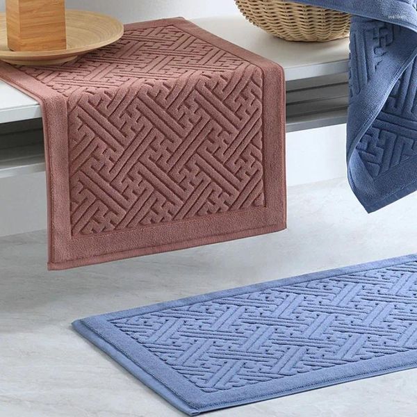 Tapis de bain Inyahome El tapis de serviette de sol blanc rouge bleu tapis salle de SPA coton de haute qualité vente entière épaissir décor de baignoire