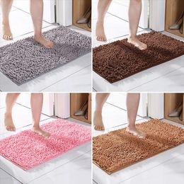 Tapis de bain Inyahome peluche microfibre antidérapant doux tapis de salle de bain absorbant lavable en Machine Chenille tapis séchage rapide Shag tapis 231019