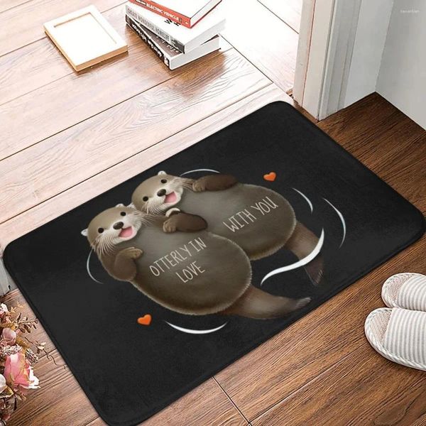 Alfombras de baño Kawaii Otter Mat Animal Inodoro absorbente para la ducha Entrada de la casa Diseño de pie antideslizante Alfombra de baño