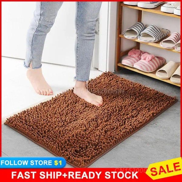 Tapis de bain doux, facile à nettoyer, pour cuisine, salle de bain, Design d'intérieur, porte tendance, imperméable, entrée confortable