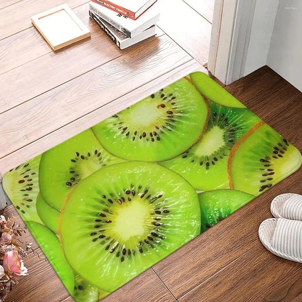 Mats de baño Kiwi Mat de fruta verde Accesorios de baño para la ducha Entrada en el hogar Piso de protección suave sin deslizamiento inodoro gráfico